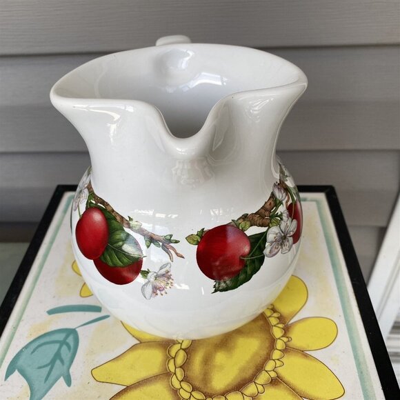 Vintage Italy Pitcher Creamer Abbiamo Tutto by Spigarelli Cherry Blossom Fruit - Picture 3 of 9